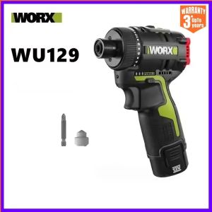 Worx WU129 Cordless Screwdriver Dual Speed 40Nm 12V 1800rpm Brushless Motor Adjustable Torque Wireless Drill Univeral Battery