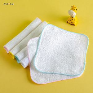 Pure Cotton Absorbent Towel for Children Face Wash Towel Handkerchief White Color 15*15 Cm Square Towel Home Use Towel