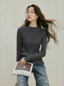 INMAN | Long Sleeve Pullover Sweater Soft Ribs 2026 Autumn New Style Wool