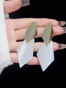 Fashionable Geometric Statement Earrings Womens Unique Personality Metal Style Fresh out Alloy/Dipped Silver/Dipped Gold
