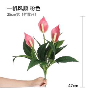 Artificial Potted Fake Plant Anthurium 1 pc for Home and Office Greening DecorOutdoor Landscape LayoutTropical Theme Scene Construction