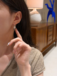 Romantic French Style Freshwater Pearl Tear Drop Earrings Versatile True Pearl Flower Ball Alloy Jewelry Fashion Accessories