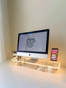 Transparent Monitor Elevated Rack Computer Shelf Office Screen Raised Desktop Stand Acrylic Pad Height