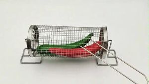 Barbecue rack barbecue basket circular barbecue cage outdoor BBQ cage portable barbecue net rotating drum
