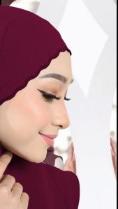Khimar Sulam CEY Crepe | Tudung Sarung Sulam