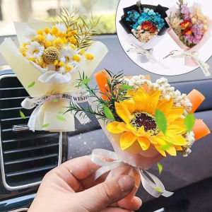 ช่อดอกไม้แห้งช่องลมในรถสุดสร้างสรรค์เม็ดน้ำหอมแบบหนีบตกแต่งภายในรถน้ำหอมปรับอากาศเครื่องปรับอากาศ