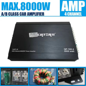 4-Channel 12V Car Power Amplifier Class A/B Digital Stereo Surround Passive Subwoofer Audio Player For Cars Max 8000W