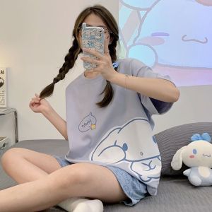 Đồ Ngủ Hình Chó Cinnamoroll Đồ Mặc Ở Nhà 200Kg Cỡ Lớn Mẫu Hè Nổi Tiếng Trên Mạng Học Sinh Điều Chỉnh Tình Cảm Cao Cấp Tay Ngắn Mùa Hè Cho Nữ