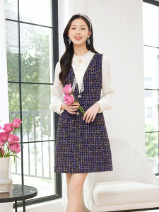 Koradior | Elegant Lady Style Beaded Autumn Dress