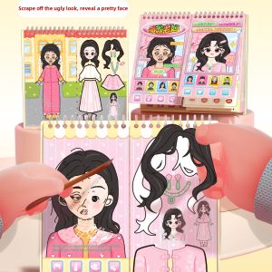 DANLIE | Princess Makeover Scratch and Stick Activity Book for Girls