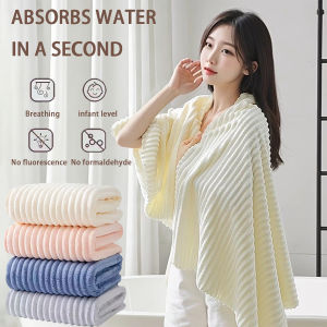 Bath Towel For Adult Towels For Bath Towel Beach Towel Adult Super Absorbent Quick Drying Large Towel Bath Towel Extra Large Thick Coral Fleece Bath Towel Super Absorbent Quick-Drying Makapal Thickened Coral Velvet Candy Strip Bath Towel Microfiber Towel