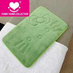 Kitty Green - Rectangle Mat 40cm x 60cm Soft Non-Slip Floor Mat For Kitchen & Bathroom