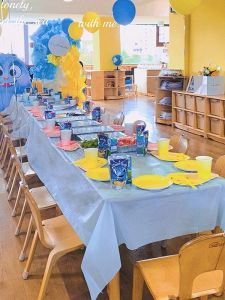 Blue Thick Rectangular Tablecloth