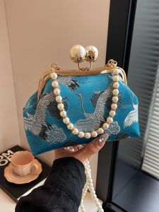 New Chinese Style Embroidered Handbag Womens Small Square Crossbody Bag Luxury Sensation Single Shoulder Bag for Youth Daily Use