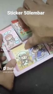 50 lembar Washi Paper Lovely Self-adhesive Cartoon Girls Stickers gambar gadis lucu