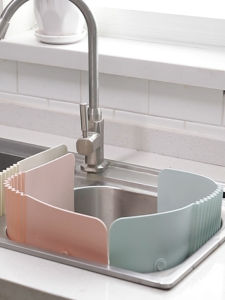 Kitchen Sink Water Retaining Plate Sink Splash-Proof Water Handy Gadget Foldable Bottom Suction Cup Fixed Washing Basin Water Retaining Plate