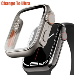 Glass+Case for Apple Watch 44mm 45mm 41mm 40mm 42mm 38mm Screen Protector Cover Change Ultra Bumper iWatch Series 9 8 7 SE 6 5 3