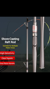 Carbon Fiber Raft Rod 1.8M 2.1M 0.8mm Fiberglass Tip 2 Section Bridge Fishing Rod