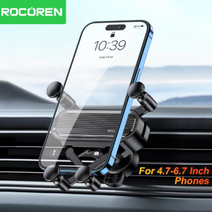 Rocoren Gravity Car Phone Holder Air Vent Mount CellPhone Holder Universal 4.1-6.7 inch Stand in Car For iPhone 16 15 Pro Xiaomi