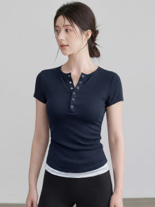 VOJ | Sport Slimming Fitted Henry Neck Shirt V-Neck