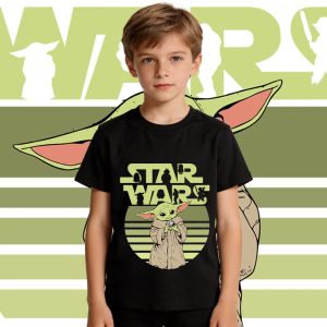 Hot Toys | Star Wars Yoda Baby Yoda Print Kids Cotton T Shirt Casual Short Sleeve Tee Boys Girls Toddler Summer Top