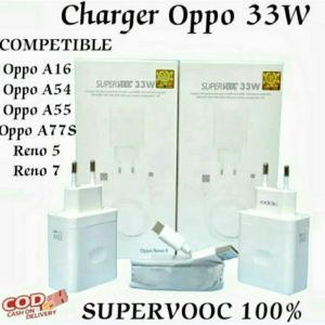 Charger Oppo Reno 7 7z 8 8z A74 A60 A57 A58 A76 A77S A95 5G Super Vooc 33w 33 watt