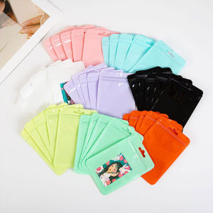 10pcs Macaron Color Self Sealing Bag Plastic Bag Thickened Transparent Color Bag Storage And Sealing Pocket