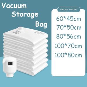 ถุงที่เก็บเสื้อผ้าผ้าห่มนำกลับมาใช้ใหม่ถุงบีบอัดสูญญากาศกระเป๋าประหยัดพื้นที่ที่เก็บเสื้อผ้า Pakaian Rumahan