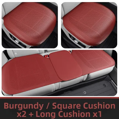 Perforated Breathable Nappa Leather Car Seat Pad 3 Piece Set