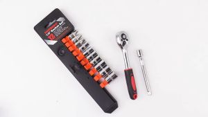 PENGIRIMAN CEPAT Taffware Kunci Pas CR-V Drive Socket Wrench Set 1/4 Handle 12 PCS / kunci shock 1 set lengkap komplit / kunci pas ring 1 set lengkap multifungsi komplit / kunci sok 1 set komplit murah lengkap