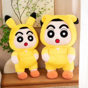 2025 New Transformation Pikachu Crayon Shin Chan Doll Transforms Into Shin Chan Creative Plush Toy Doll Childrens Gift
