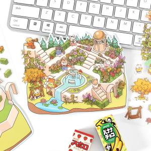 3D Stereo Vision Korean Style Miniature Scenery Stickers No Cutting DIY House Educational Toys Scene Stickers Creative Stationery