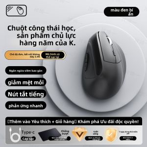 Chuột Không Dây Bluetooth Đứng Thoáng Ergonomic Sạc