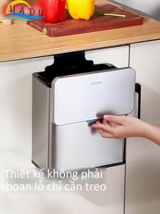 Thùng Rác Treo Tủ Bếp Thông Minh CCKO Tích Hợp Lõi Lọc Than Hoạt Tính Khử Mùi Vỏ Thép Chống Vân Tay Treo Cánh Tủ hoặc Dán Tường Cao Cấp [3L/6L]