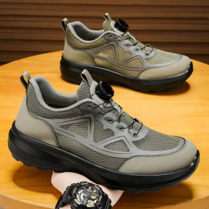 Outdoor Casual Mens Running Shoes Breathable Mesh Climbing Shoes Thick Bottom Dad Trendy Shoes Autumn Winter Mesh Upper