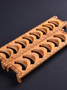 Retro Style Bamboo Wooden Tea Cup Drying Rack Storage Shelf Tea Set Draining Organizer Chinese Traditional Cuisine Accessories