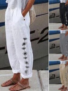 กางเกงวิ่งเอวยางยืดพิมพ์ลายลำลอง กางเกงขายาวทรงตรงเอวสูง ผ้าฝ้ายผสมโพลีเอสเตอร์ ฤดูใบไม้ร่วง 2022 กางเกงขายาวสไตล์สตรีท