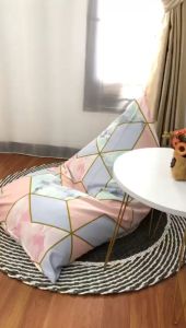 Bean Bag Triangle Plus ISI Size Dewasa Murah Motif Kubus Biru - By Beanbag Smoothies