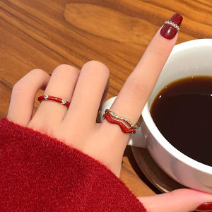 Red Adjustable Ring Fashionable Personality Design Womens Jewelry Elegant Luxury Feel Original Design Alloy Silver Gold