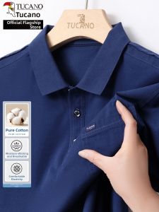 TUCANO | Summer Middle-aged Mens Short Sleeve Turn-down Collar Polo Shirt Loose Cotton