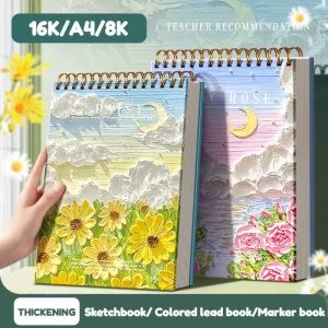 16K/A4/8K Drawing Book Sketchbook Watercolor Sketchpad Thickened Hardcover Art Painting Book Blank Picture Notebook