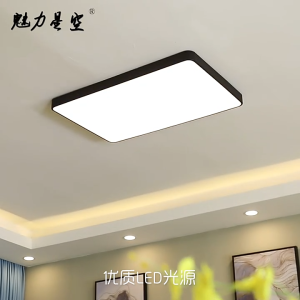 RHPOA Square High Brightness Iron LED Eye Protection Ceiling Light High Color Rendering Remote Control