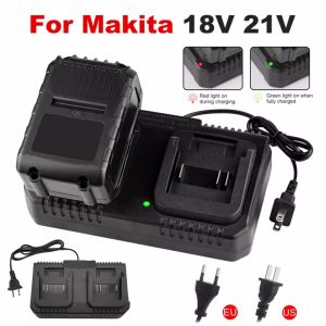 Dual Slot Charger 18V 21V Li-ion Battery Charger for Makita BL1415 BL1815 BL1830 BL1850 Electric Drill Power Tools EU US Plug