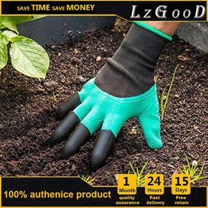 ถุงมือทำสวน2คู่พร้อมกรงเล็บสำหรับผู้หญิงและผู้ชายถุงมือทำงานทำสวนถุงมือทำสวนถุงมือนิรภัยทำงานที่สนามสำหรับขุดดินปลูกต้นไม้ง่าย