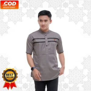 BAJU KOKO KURTA DEWASA LENGAN PENDEK MATERIAL CATTON ADEM SERAP KERINGAT