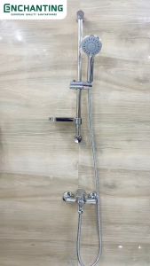 ENCHANTING Paket Shower Set Mandi Air Dingin Panas Chrome Hitam Europe Enchanting E110+E1571 Bergaransi