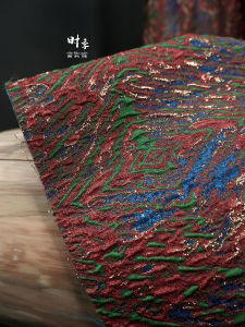 ผ้าปักลายเรขาคณิตสีแดงแบบผสมสำหรับผ้าคลุมที่นอน DIY ดีไซเนอร์ อุปกรณ์งานฝีมือจากจีนแผ่นดินใหญ่