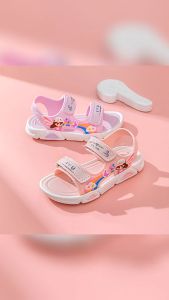 Summer rainbow childrens cute slippers cute princess style soft soled childrens shoes simple rainbow Velcro sandals