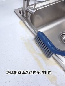 2 in 1 Toilet Kitchen Tile Gap Bristle Brush Floor Gap Cleaning Toilet Tile Grout Brush for Stubborn Stains