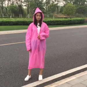 เสื้อกันฝน ผ้าวัสดุ EVA 140 g แขนปล่อย มีฮู้ดคลุ่มหัว สีสดใส ยืดหยุ่น น้ำหนักเบา ระบายอากาศได้ดี ผ้าม่วง ชมพู เหลือง
